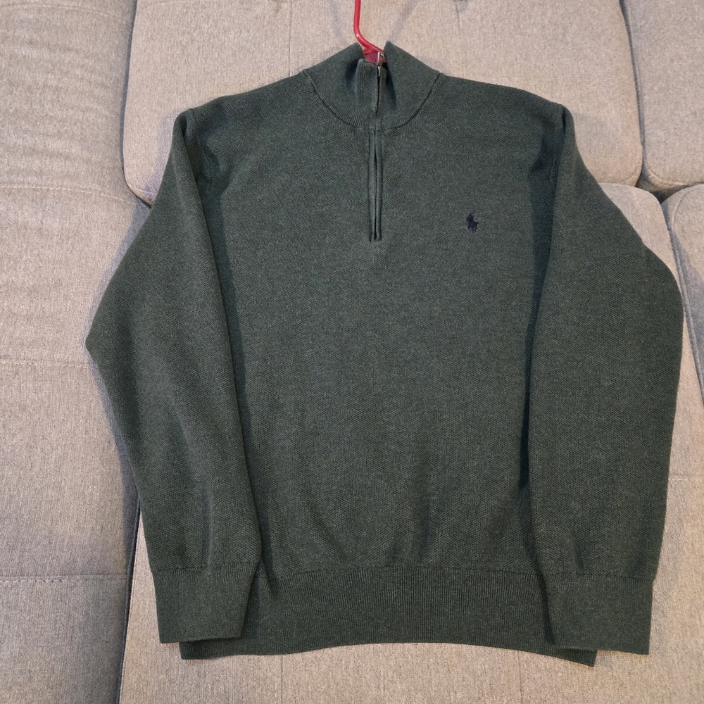 Polo Ralph Lauren 1/4 Zip Pullover Sweater Pima Cotton XL Mock Neck Casual